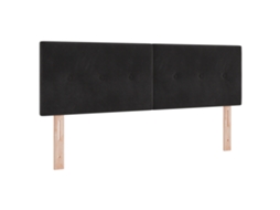 Conjunto 1 Cabeceira Estofada Vidaxl Preto Veludo (144 Cm)