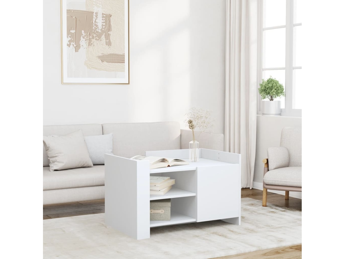 Vidaxl Mesa De Centro 80x50x50 Cm Derivados De Madeira Branco