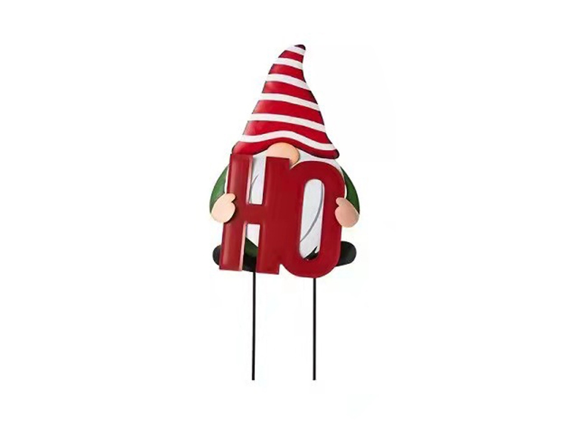 Decoração de Natal Outdoor com Placa de Jardim Gnome Hohoho