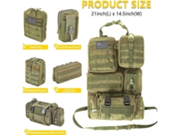 Organizador de Banco Universal com 5 Bolsas Molle Detacháveis