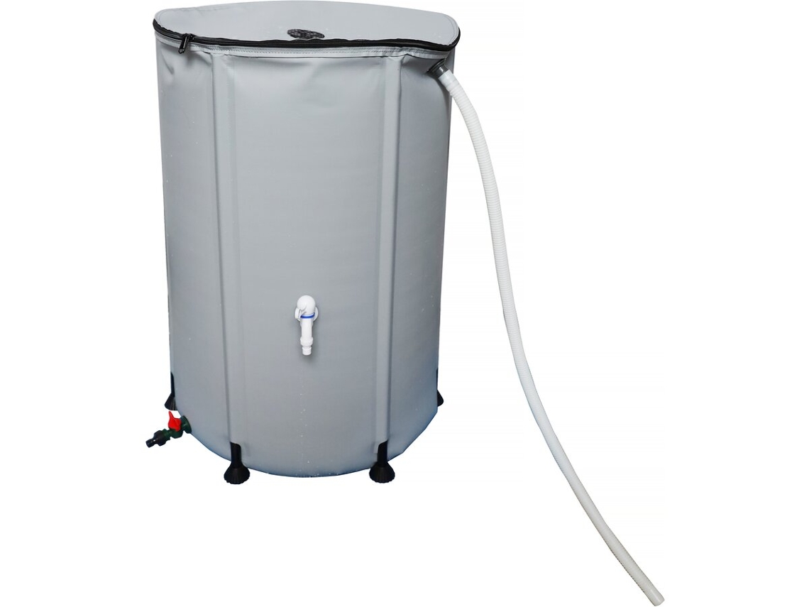 Coletor De Água Em Pvc Flexível 250 L Cinza Habitat Et Jardin