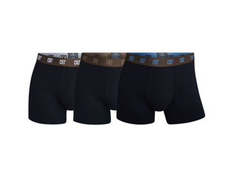Boxers de Homem CR7 UNDERWEAR Algodão Orgânico Preto (S)