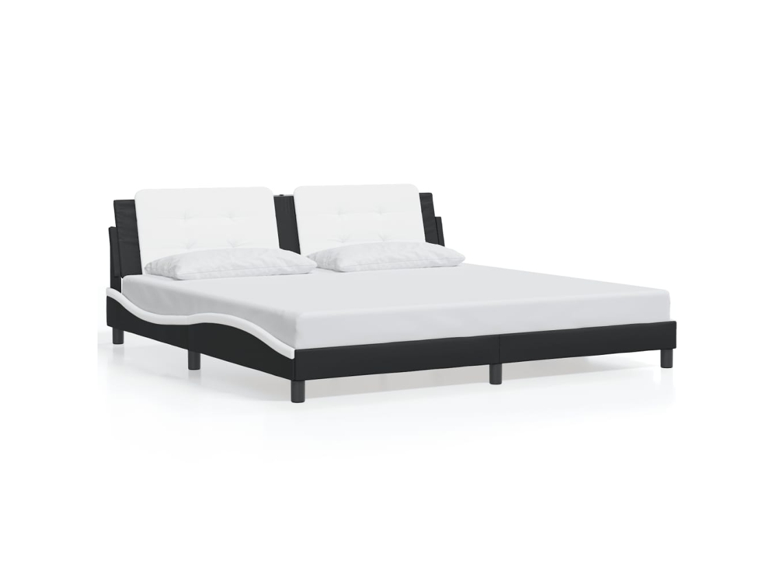 Bed Frame, Bed Frames Vidaxl Branco Couro Artificial (200 X 200 Cm)