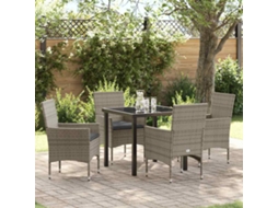 Vidaxl Conjunto de Jantar para Jardim 5 Pcs Cinzeto Vime Pe