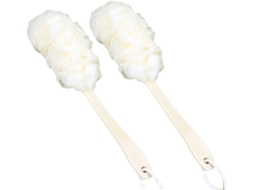 Escova Corporal Homoyoyo Para Esfoliação De Pele Morta E Massagem, Cabo Longo, 2 Unidades, Pe Branco
