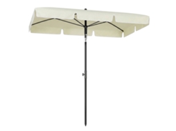 Chapéu De Sol Retangular, Cor Creme, Em Aço E Alumínio, Para Jardim E Terraço E Pátio E Exterior, Com Função De Inclinação, 198x130x240cm