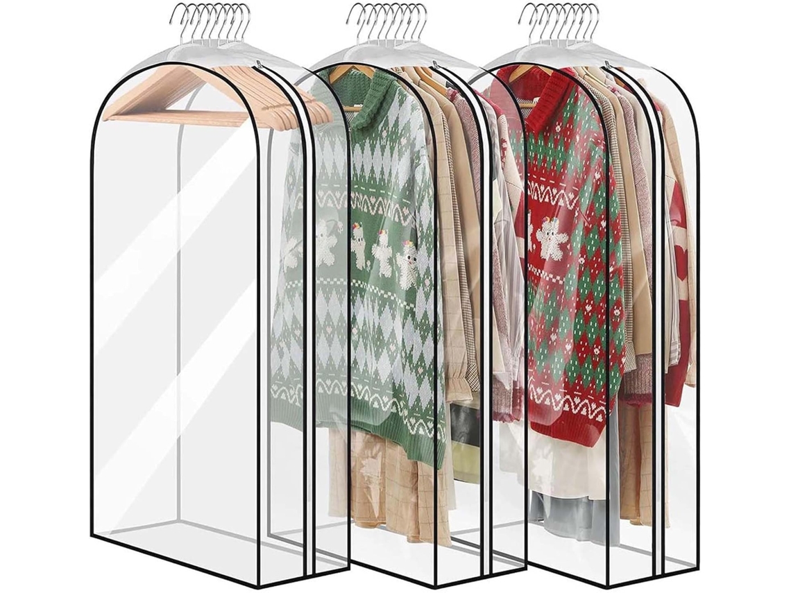 Sacos Transparentes Para Roupas, 60 X 100 Cm, Impermeáveis ​​e Antialérgicos, Com Plataforma De 25 Cm (10 Polegadas) Para Roupas Femininas E Masculina
