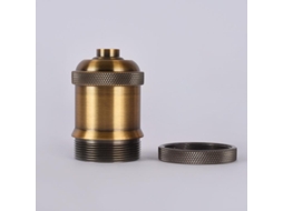 Conjunto De 6 Soquetes Vintage E27 Em Cerâmica Maciça Para Lâmpadas, Adaptadores Para Lâmpadas Com Rosca Edison Retrô, Acabamento Em Latão Antigo