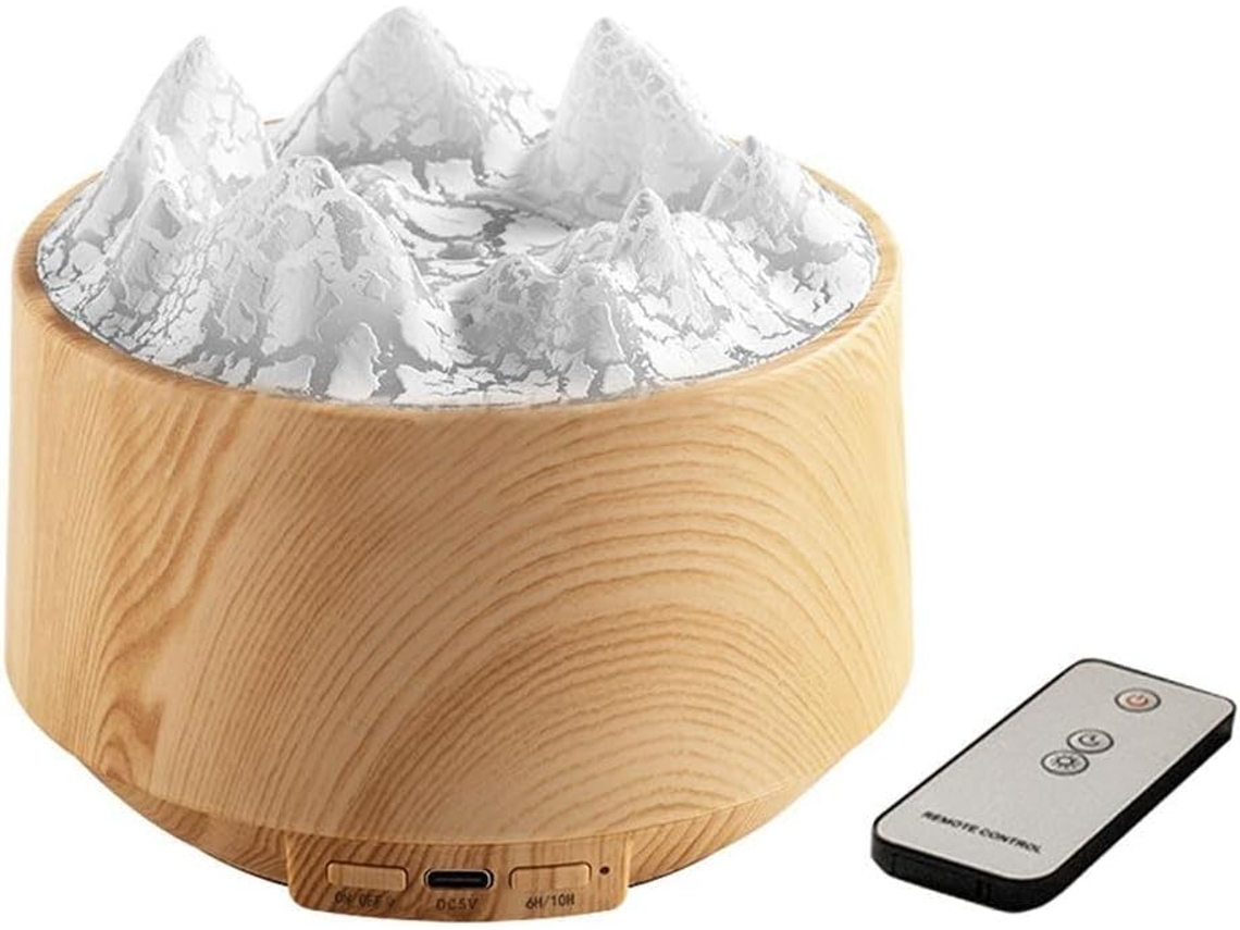 Umidificador Vulcão Com Controle Remoto, 300 Ml, Difusor De Aromaterapia Efeito Fogo Realista E 7