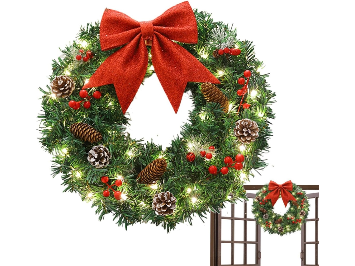 Guirlanda De Natal De 38 Cm Com Luzes De Natal |