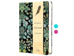 A5 Embroidery Flowers Planner Notebook, Green, 114-sheets, Blank Grid Dot Pages For Business Office Budget Planning