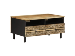 Mesa de centro VIDAXL Preto Madeira de mangueira (80x54x40 cm)