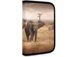 Bolsa Dobrável Para Ferramentas Com Estampa De Elefante, Ideal Para Armazenamento Compacto E Multiuso Possui Zíper É