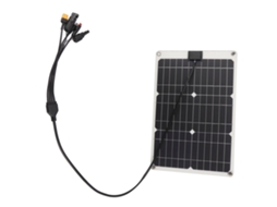 Carregador portátil Primerox Painel Solar 50w com bateria de silício monocristalino de 18v e 4 conectores.