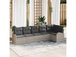 Vidaxl Conjunto De Sofá De Jardim Com Almofada 6 Pcs Cinzento-claro