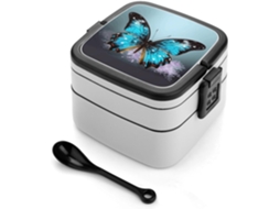 Lancheira Para Adultos Com Colher, Lancheira Dupla E Fofa, Empilhável, À Prova De Vazamentos, Ideal Para Lanches