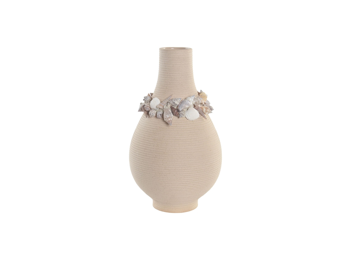 Vaso Home Esprit Creme Cerâmica Mediterrâneo 19 X 19 X 33 Cm
