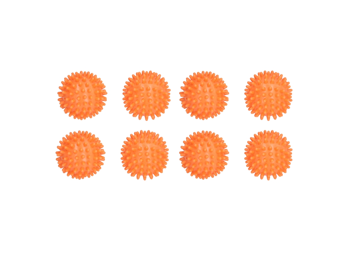 8 Bolas de Lavagem Reutilizáveis, PVC, Laranja, para Secagem e Amaciamento S/MARCA