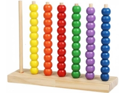 Quadro Aritmético Infantil De Madeira Polida Com Peças Empilháveis,