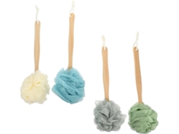 Conjunto De 4 Escovas Banho Gatuida Com Cabo Longo Em Nylon Para Esfoliação Corporal E Massagem Relaxante