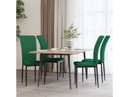 Vidaxl Cadeiras De Jantar 4 Pcs Veludo Verde-escuro
