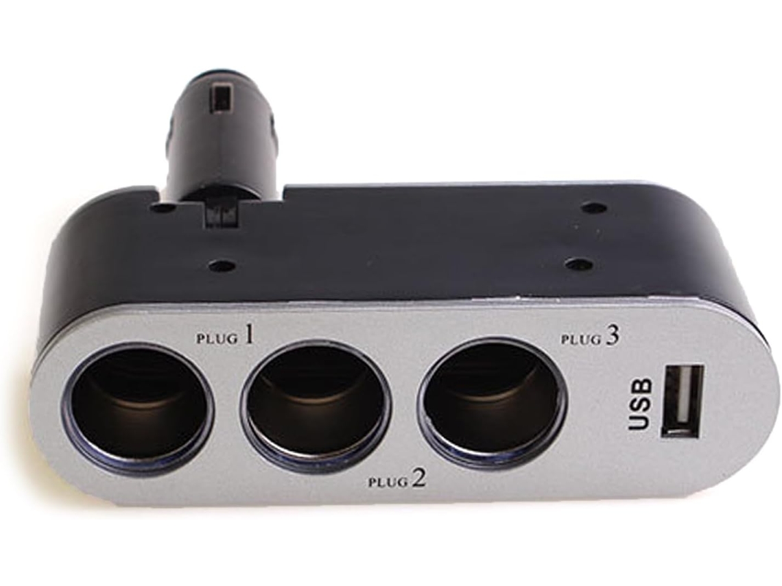 Adaptador De Carregamento 12v/24v, 3 Tomadas, Tomada Elétrica Com