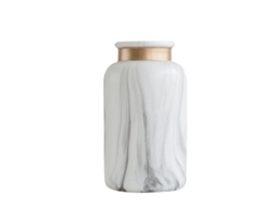 Vaso De Cerâmica Branco Com Estampa De Mármore Laxiscreed Para Quarto, Sala, Café Ou Escritório