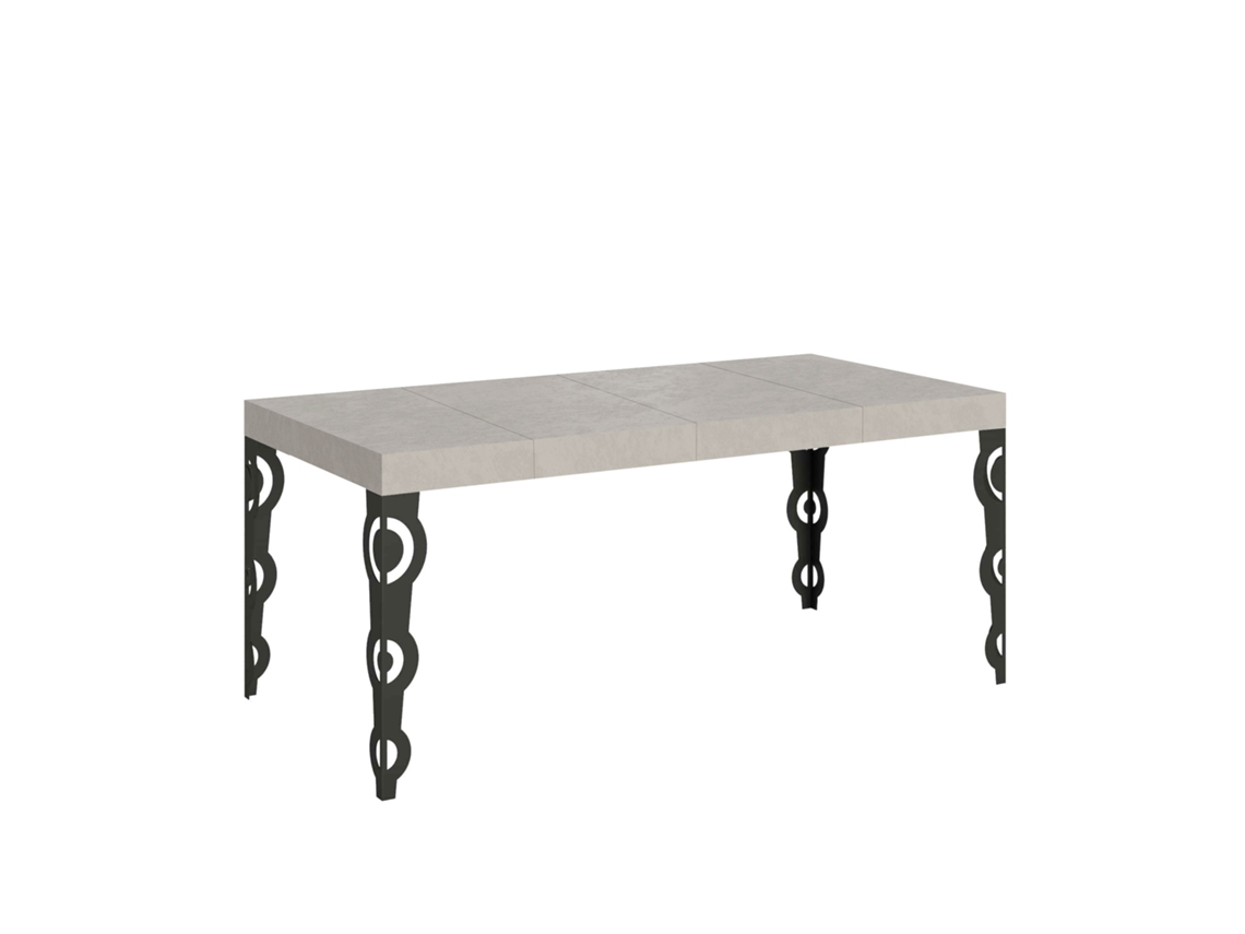 Mesa Extensível Karamay Premium Cashmere 90/246x90 Cm Com Pernas Antracite Itamoby