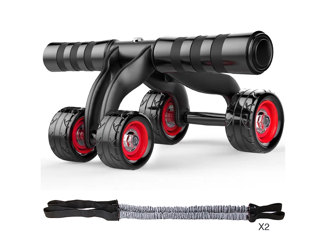 Rolo abdominal Slowmoose Fit Xf17 de 4 rodas para exercícios musculares em casa