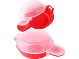 Cozinhador de Ovos para Microondas 2 Pack S/MARCA, Vermelho e Transparente