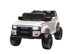 Carro Elétrico Infantil Toyota Land Cruiser 12v (2 Motores, Suspensão, Controle Remoto, Bluetooth, Usb, Música, Faróis, Branco)