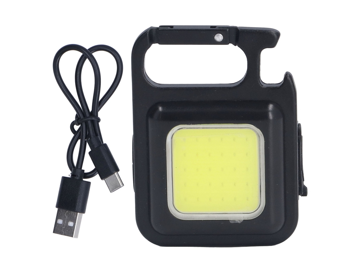 2026 lanterna Cob Pequeña 500lm 4 Modos Usb Recargable com Porta Bolsas Plegável para Pesca Chaveiro