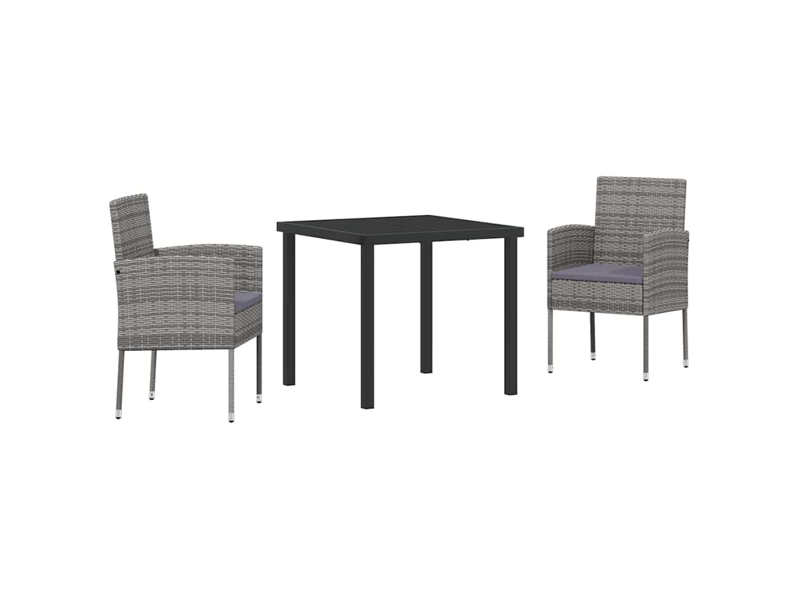 Maison Exclusive - Conjunto De Jantar Para Jardim 3 Pcs Cinzeto Vime Pe