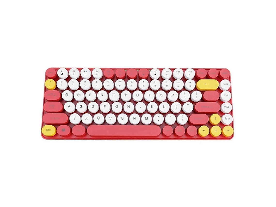 Teclado Sem Fio Retrô 2.4g Com 84 Teclas E Teclas Redondas Para Laptops, Recarregável Everley891