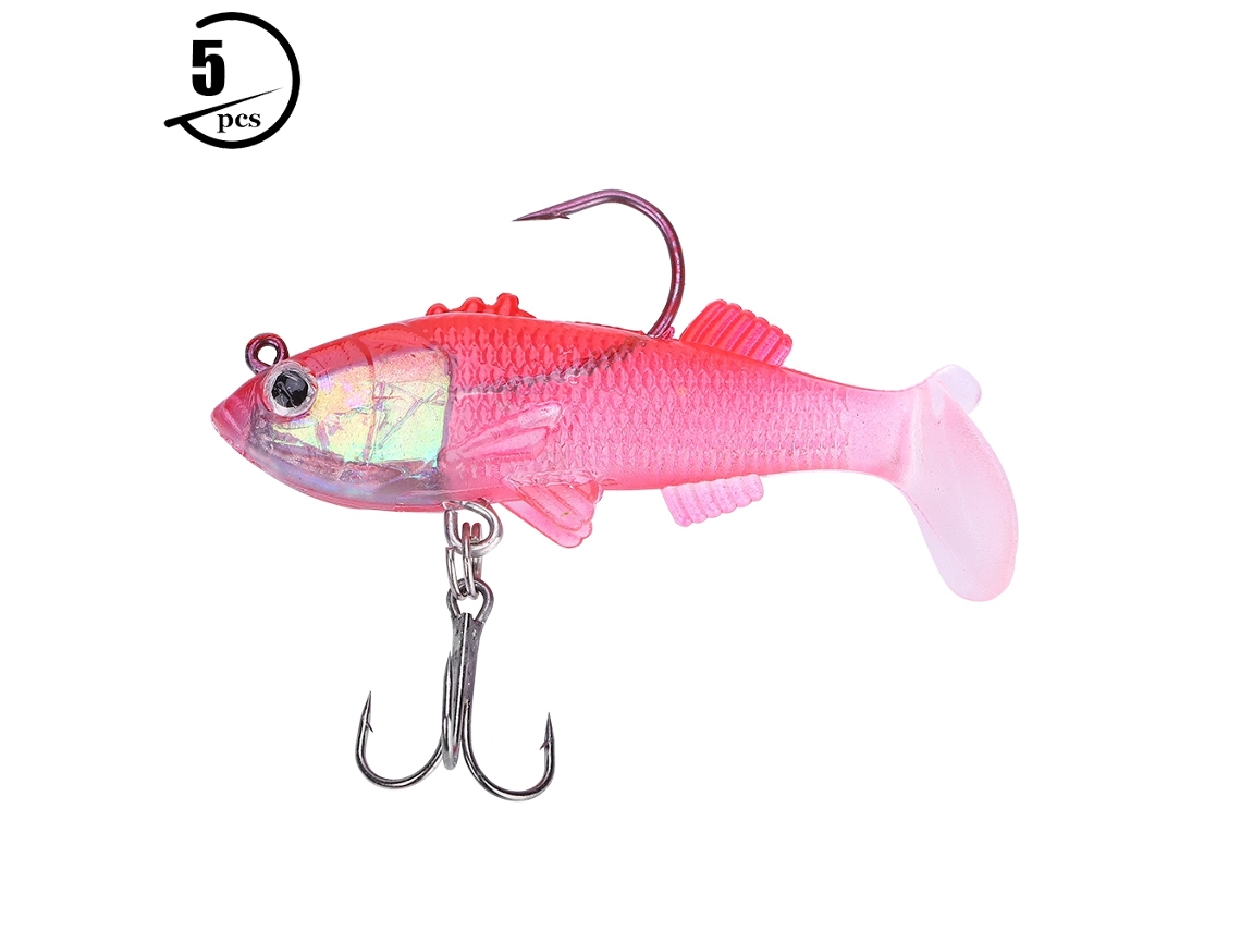 Lead-encased Soft Bait Lure (attracts Fish, Easy To Hook) 5-pack 6cm/8g Style B
