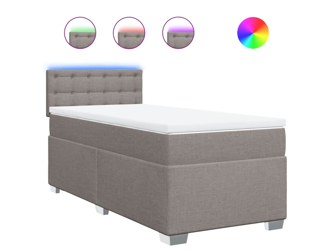 Box Spring Bed, Box Spring Beds Vidaxl Cinzento-acastanhado Tecido (100 X 200 Cm)