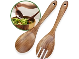 2 colheres de salada de madeira de luxo, utensílios ecológicos, seguros para lavar louças ZYBLSSBB