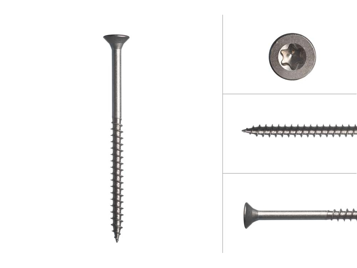 Parafusos para Aglomerado Aço Inoxidável A2 4 X 60 Mm Torx 20 200 Peças WOVAR
