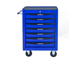 Caixa Ferramentas Metal 7 Gavetas Rodinhas Aço Preto Azul VELTRIX