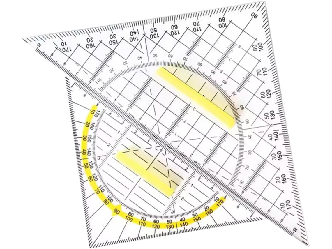 Conjunto De 2 Transferidores Transparentes Com Régua Triangular E Cabo Para Escritório, Sala De Aula E Universidade
