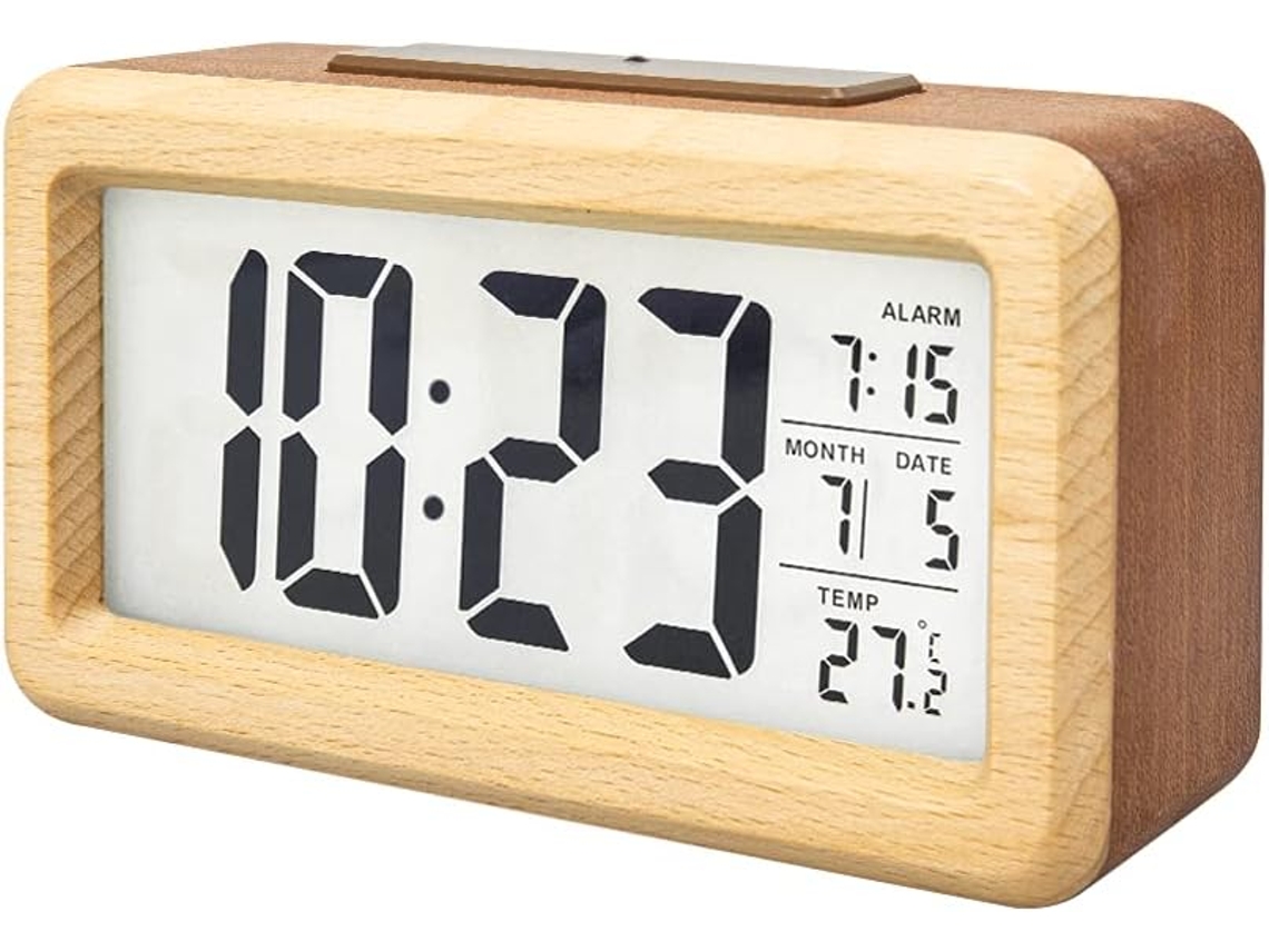 Despertador Digital Lcd Eletrônico, Luz Noturna Com Sensor Inteligente, Com Soneca, Função De Data Nicecee