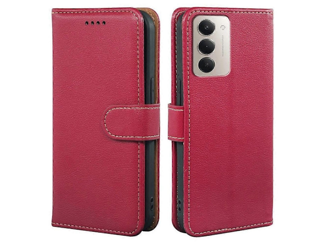 Capa Compatível Com Xiaomi Redmi 15 5g, Carteira Rfid, Textura De Lichia, Em Couro Pu Com Fecho Magnético, Azul Perfeito