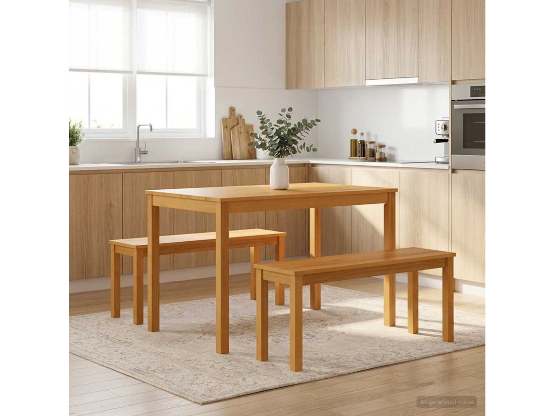 Vidaxl Banco De Jantar 95 X 32 X 45 Cm Madeira De Carvalho Sólido