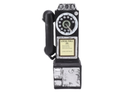 Baok-modelo De Teléfono Vintage Classic Exquisite De Resino Para Bar Negro