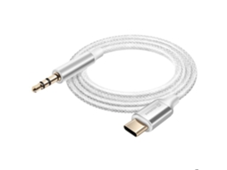 Cabo De Áudio, Swissten, Usb, C Para Conector De 3,5 Mm, Nylon Trançado, 1, 5 M, Branco