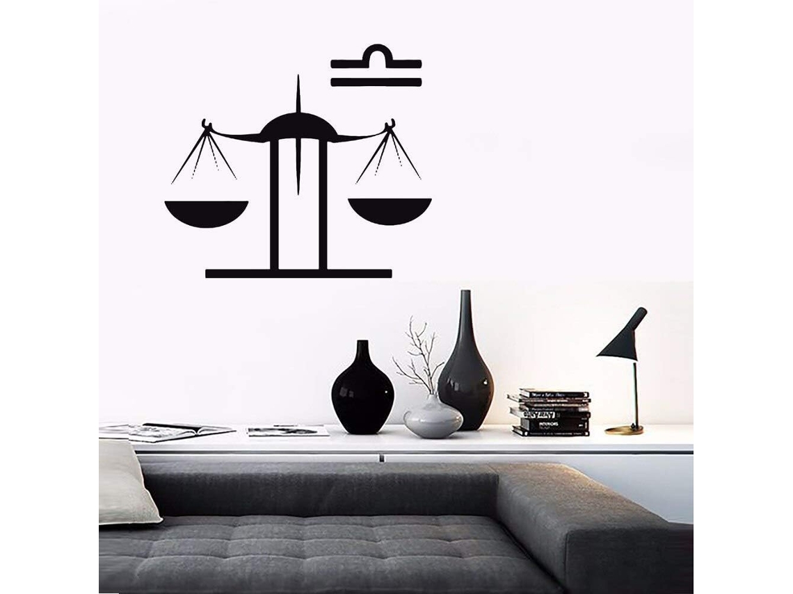 Símbolos de equilíbrio zodiacal Vinil Décalomanie Adesivos Muraux Enfants Room Décoration Adesivos Muraux Art Décoration Murale 48x42 Cm