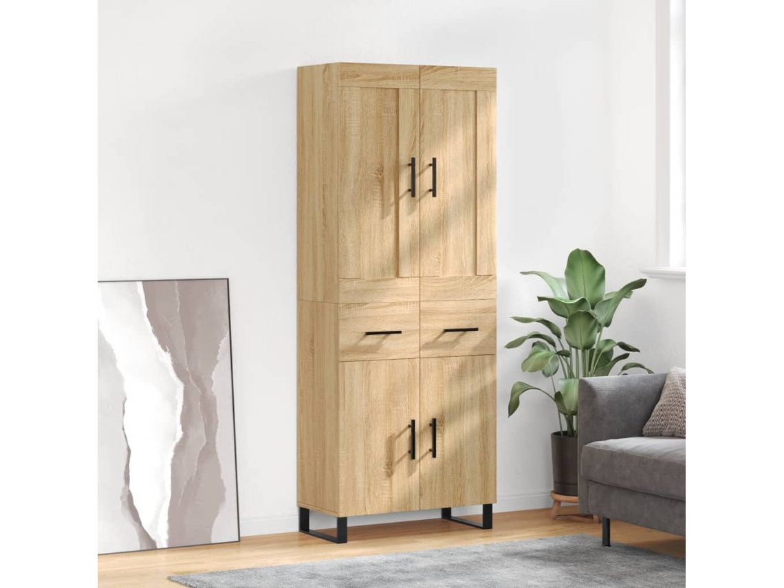 Vidaxl Armário Alto 69,5x34x180 Cm Derivados De Madeira Cor Sonoma