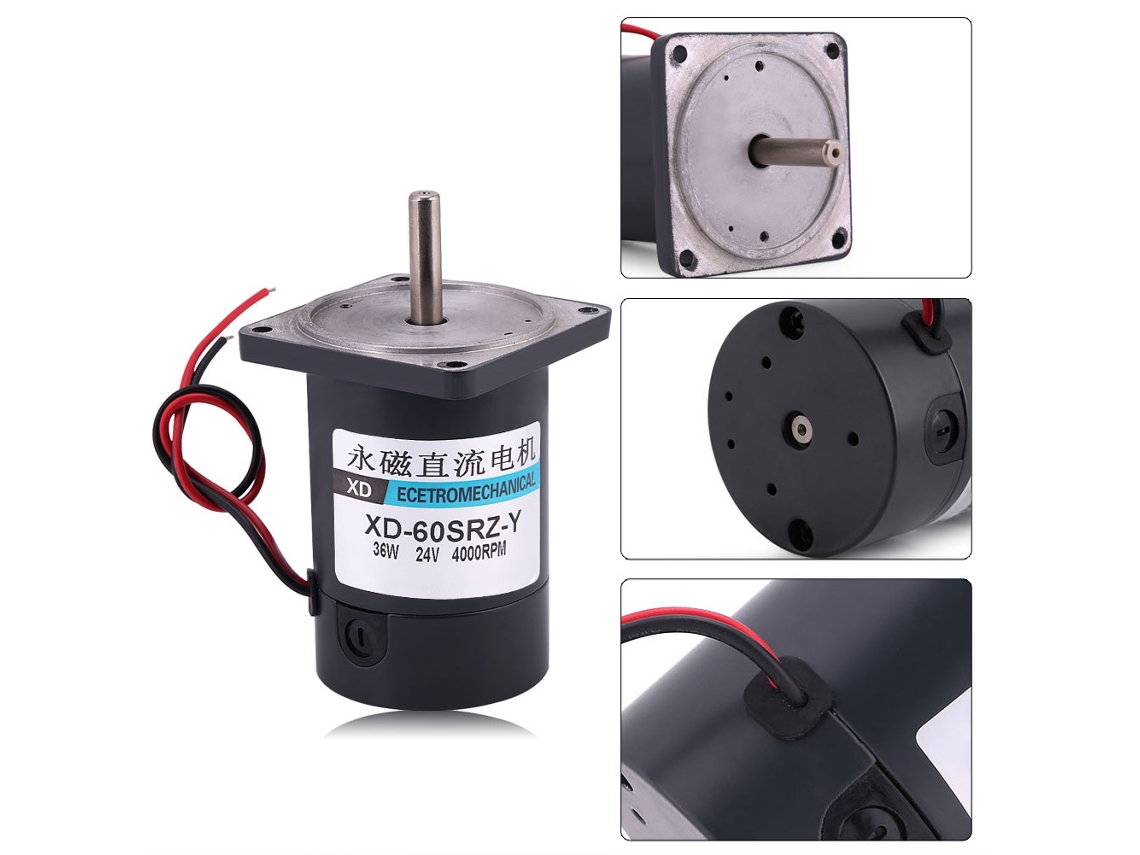 Motor De Cc De Alto Torque De 36w Con Escobillas 24v 4000rpm Cw/ccw Con Brida