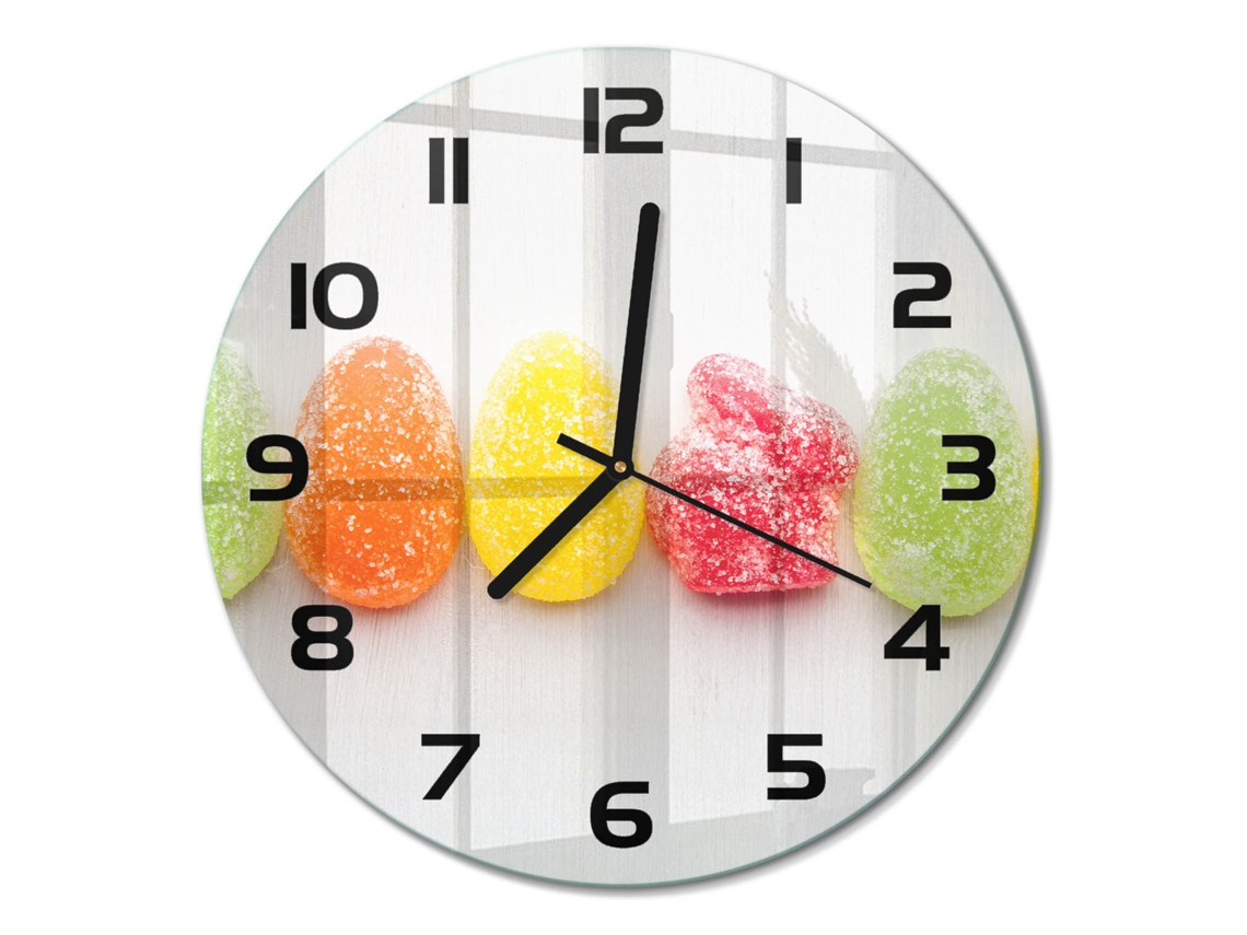 Relógio De Parede Multicor Decorativo Quadrado Espelharte (30 Cm)