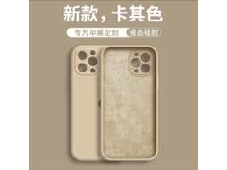 Capa Para Iphone 17 Em Silicone Líquido Cáqui Com Borda Reta.